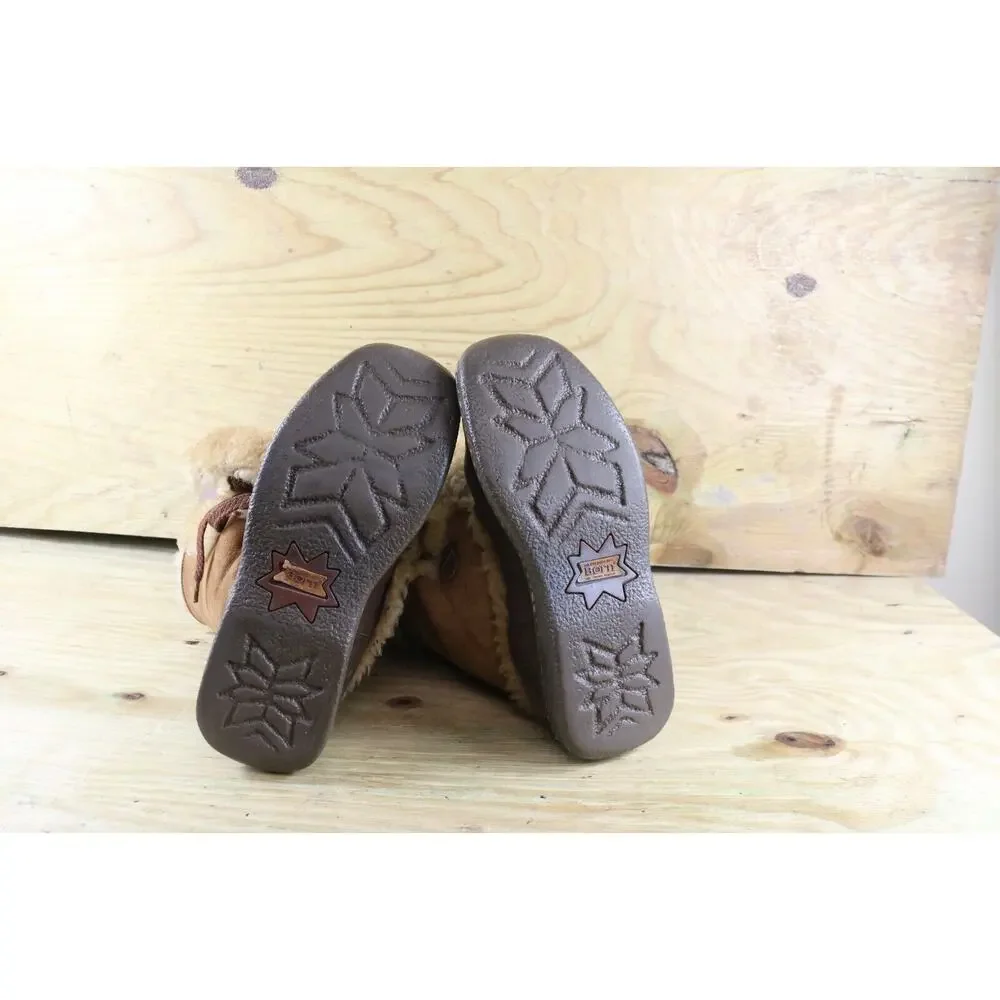 Born Boots Womens 10 Nome Shearling Lined Brown Leather Lace Up Shoes